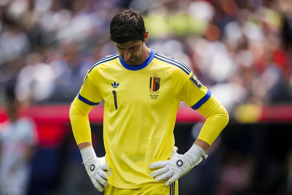Spain v Belgium - FIFA World Cup, WM, Weltmeisterschaft, Fussball 2026 Thibaut Courtois of Belgium looks dejected during the FIFA World Cup 2026 quarter final football match between Spain and Belgium. Spain won 2-1 over Belgium Inglewood United States Copyright: xNicolòxCampox ©IMAGO/Nicolo Campo