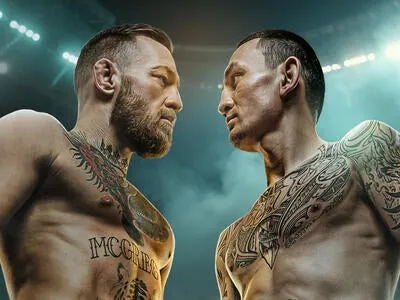 UFC fighters Conor McGregor and Max Holloway side-by-side