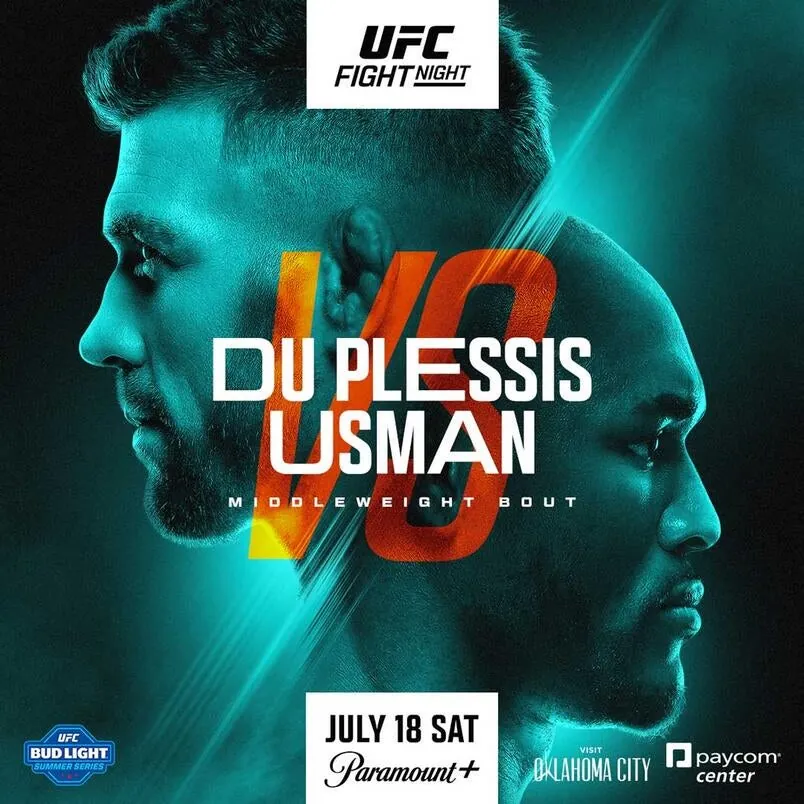 graphic promoting UFC Fight Night: Du Plessis vs Usman in Oklahoma